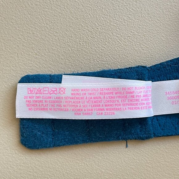 Victoria's Secret Pink Bra 34DD Date Push Up Blue Green Palm Leaf Fern Floral - Picture 7 of 7